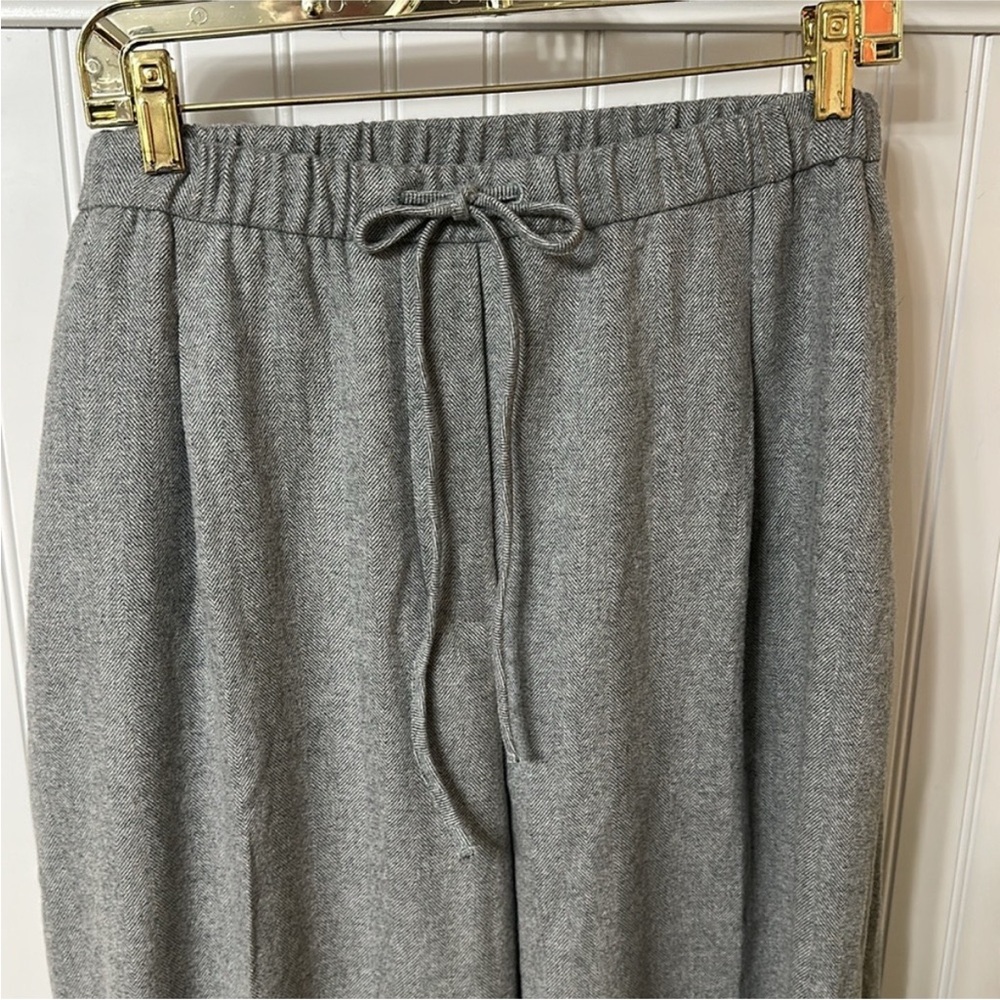 Banana Republic Woman’s Wool Gray Herringbone Pull-On Trouser Pants Size XL - Picture 5 of 10